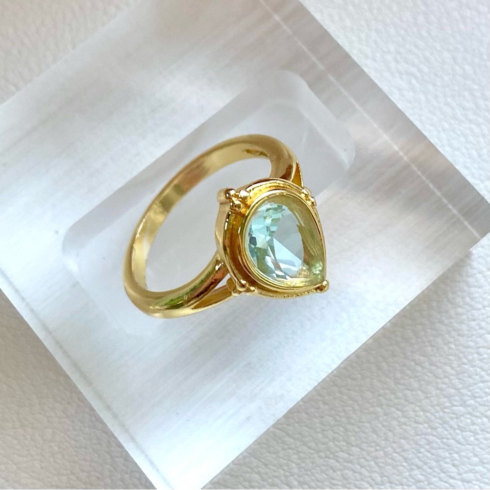 Gold Ring with Green Gemstone